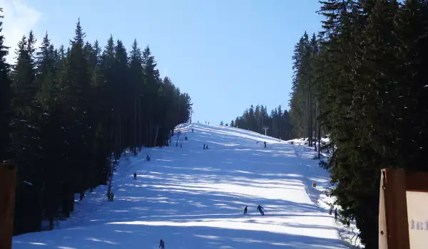 Изкуственият сняг помага на скиорите в Банско